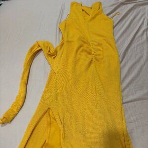 Topshop Yellow Wrap Dress
